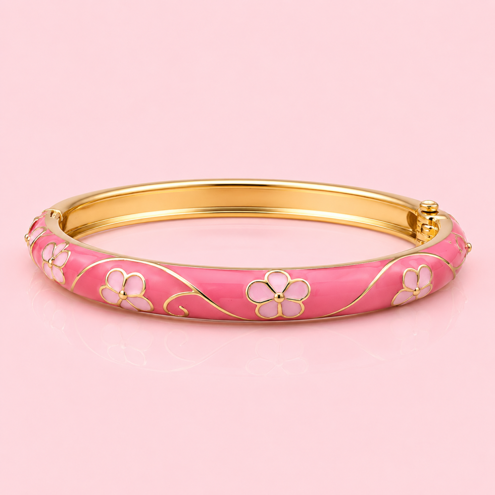 Jonc thaïlandais fleuri en laiton | Gaou Bijoux