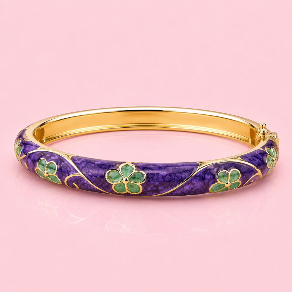 Jonc thaïlandais fleuri en laiton | Gaou Bijoux