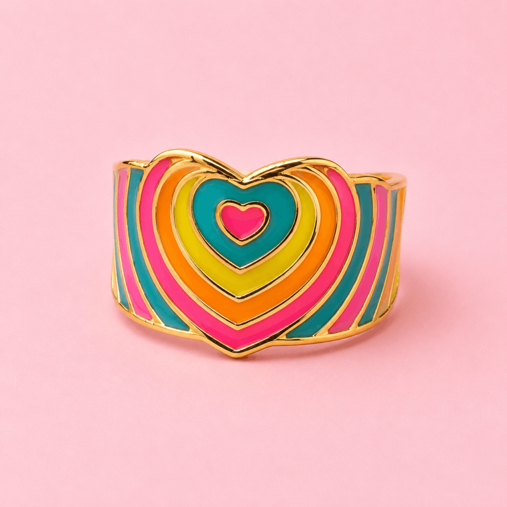 Bague cœur pop réglable en acier inoxydable | Gaou Bijoux