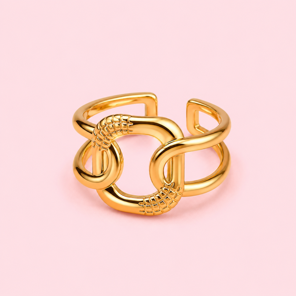 Bague entrelacs réglable en acier inoxydable | Gaou Bijoux