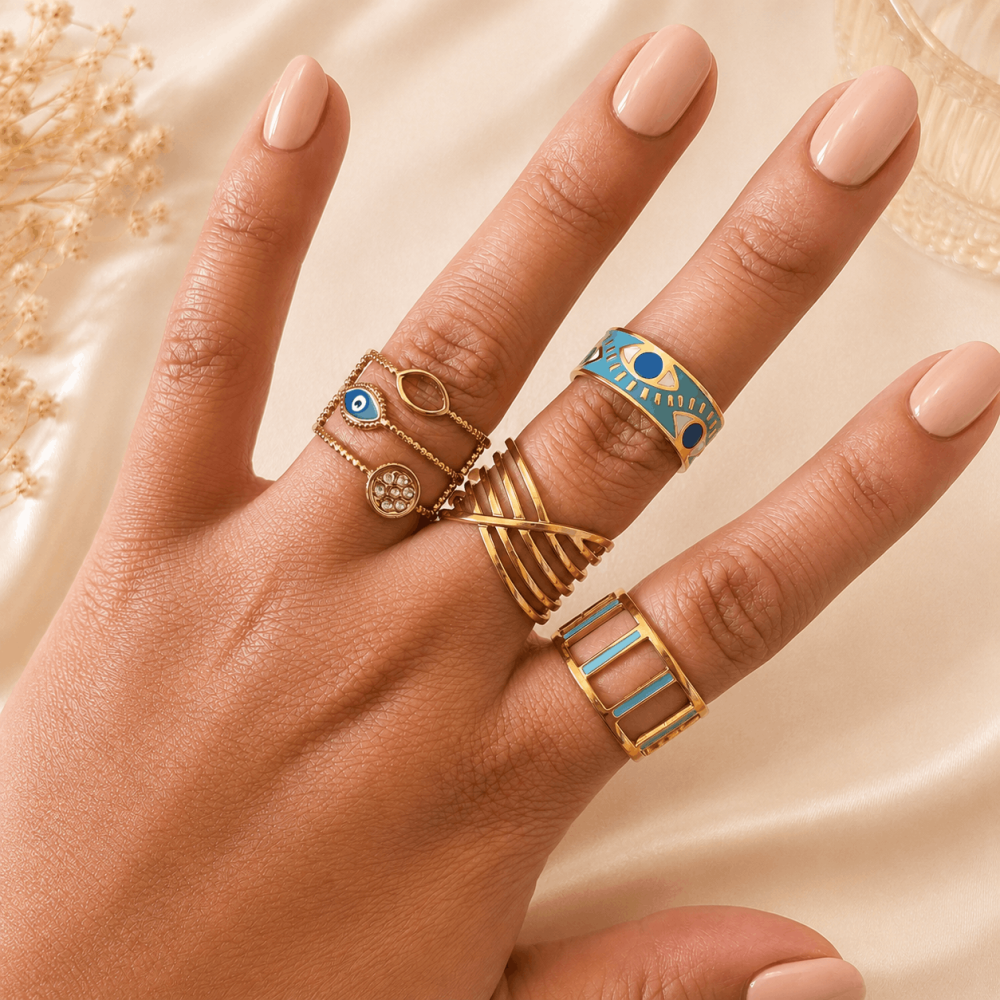 Bague œil protecteur réglable en acier inoxydable | Gaou Bijoux