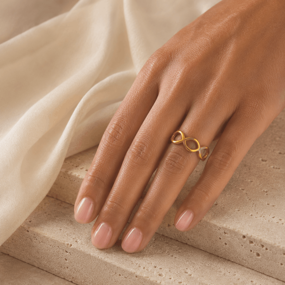 Bague maillons ovales réglable en acier inoxydable | Gaou Bijoux