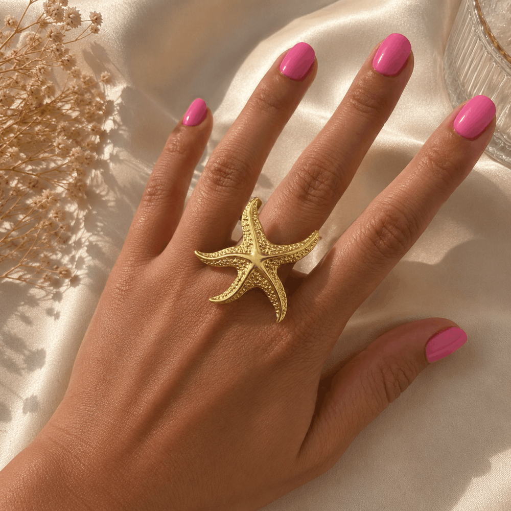 Bague étoile de mer réglable en acier inoxydable | Gaou Bijoux