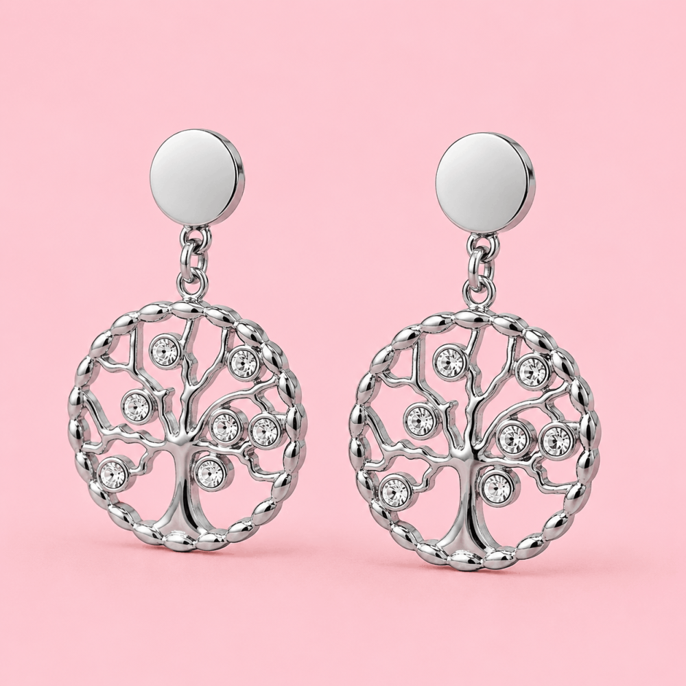 Boucles d’oreilles Arbre de Vie acier inoxydable | Gaou Bijoux
