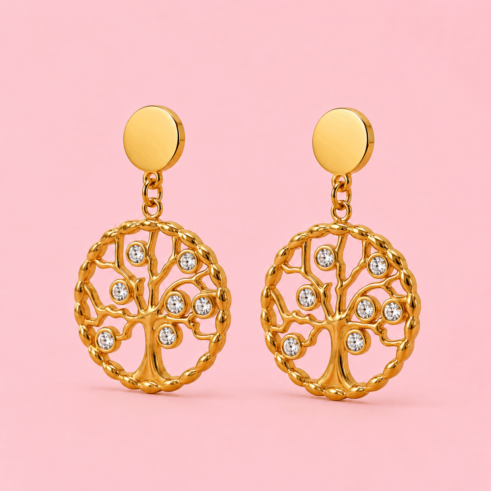 Boucles d’oreilles Arbre de Vie acier inoxydable | Gaou Bijoux