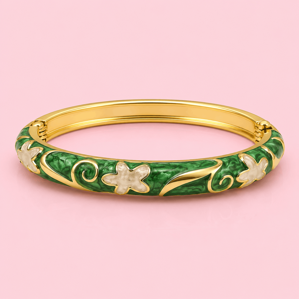 Bracelet jonc thaïlandais étoiles émaillées en laiton | Gaou Bijoux