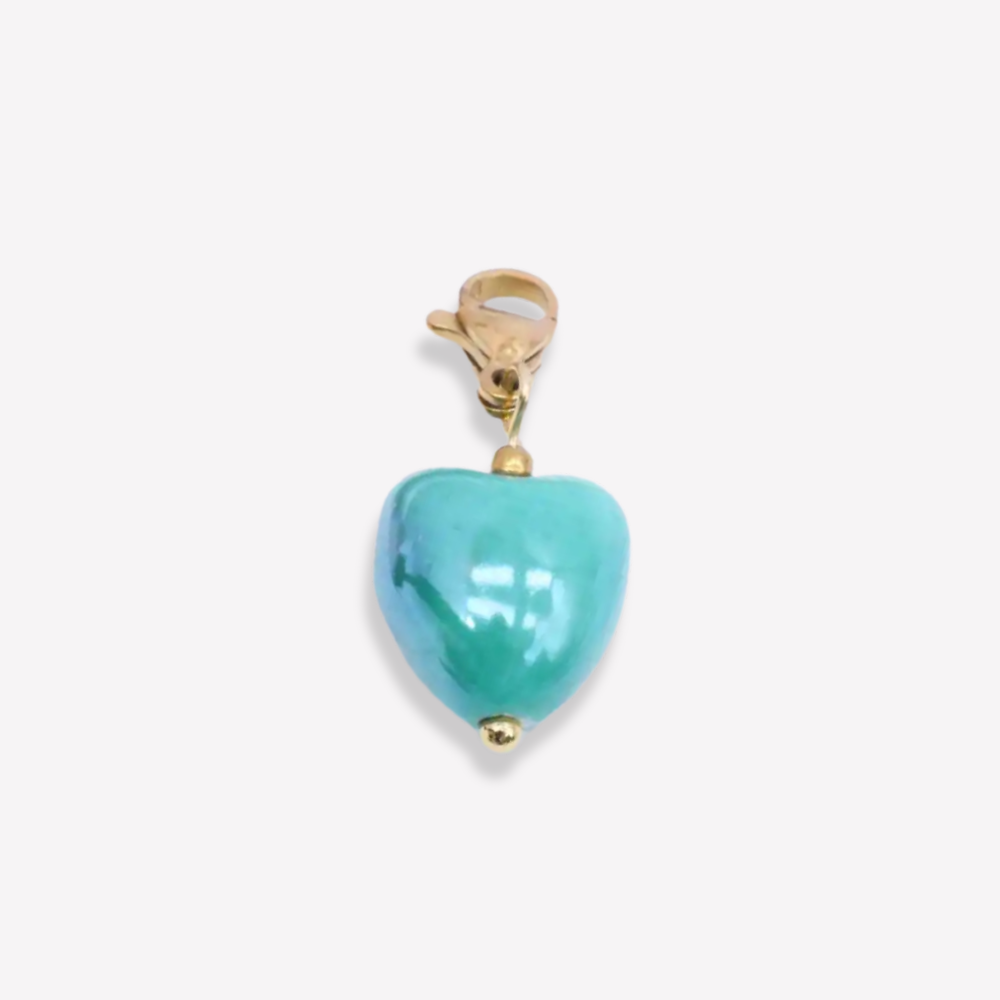 Charm Cœur bombé Turquoise  | Gaou Bijoux