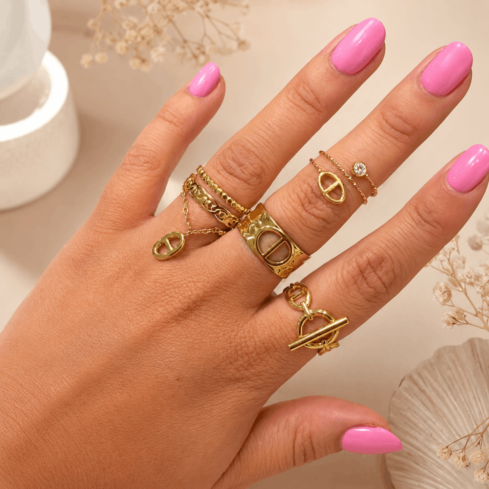 Bague maille marine multi-rangs acier inoxydable | Gaou Bijoux