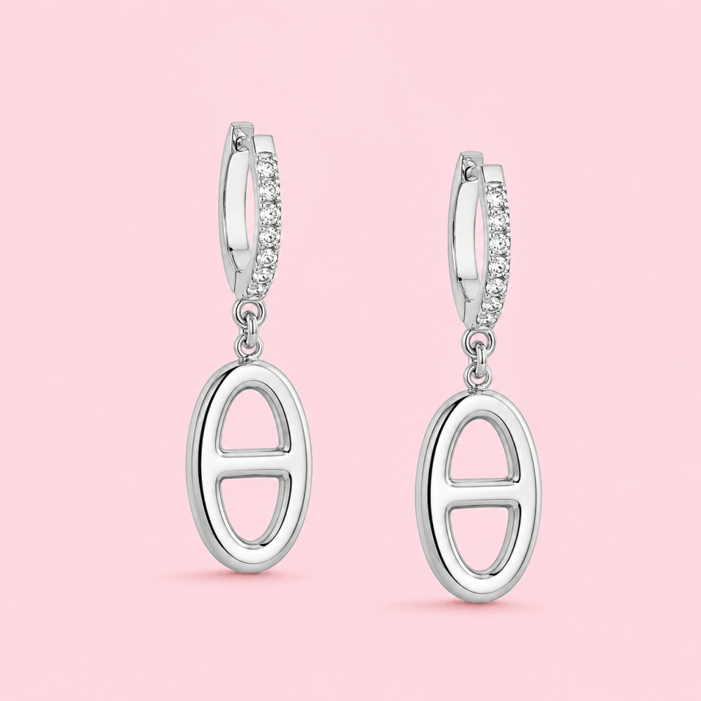 Créoles maille marine dorées acier inoxydable | Gaou Bijoux