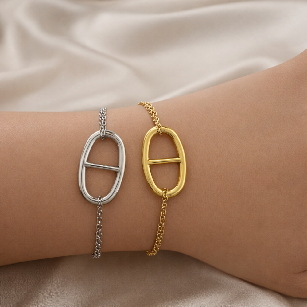 Parure maille marine double chaîne acier inoxydable | Gaou Bijoux