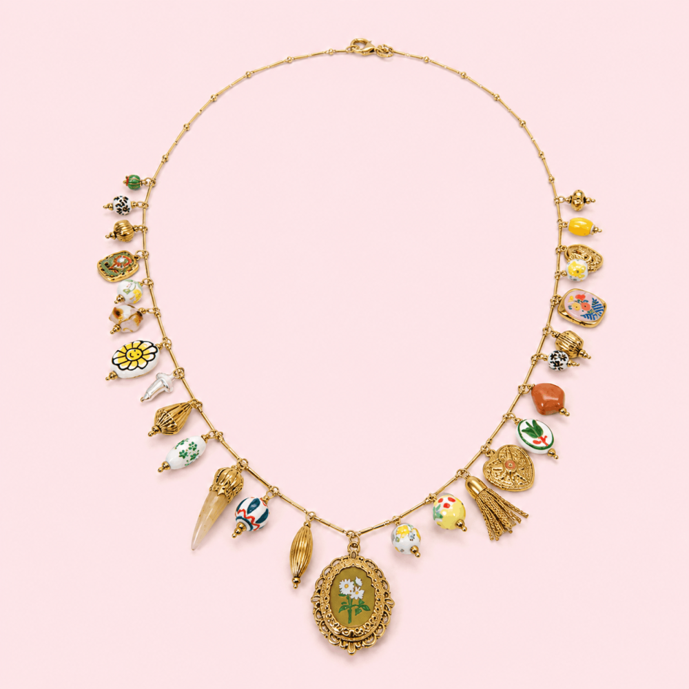 Collier long charms bohème acier inoxydable | Gaou Bijoux