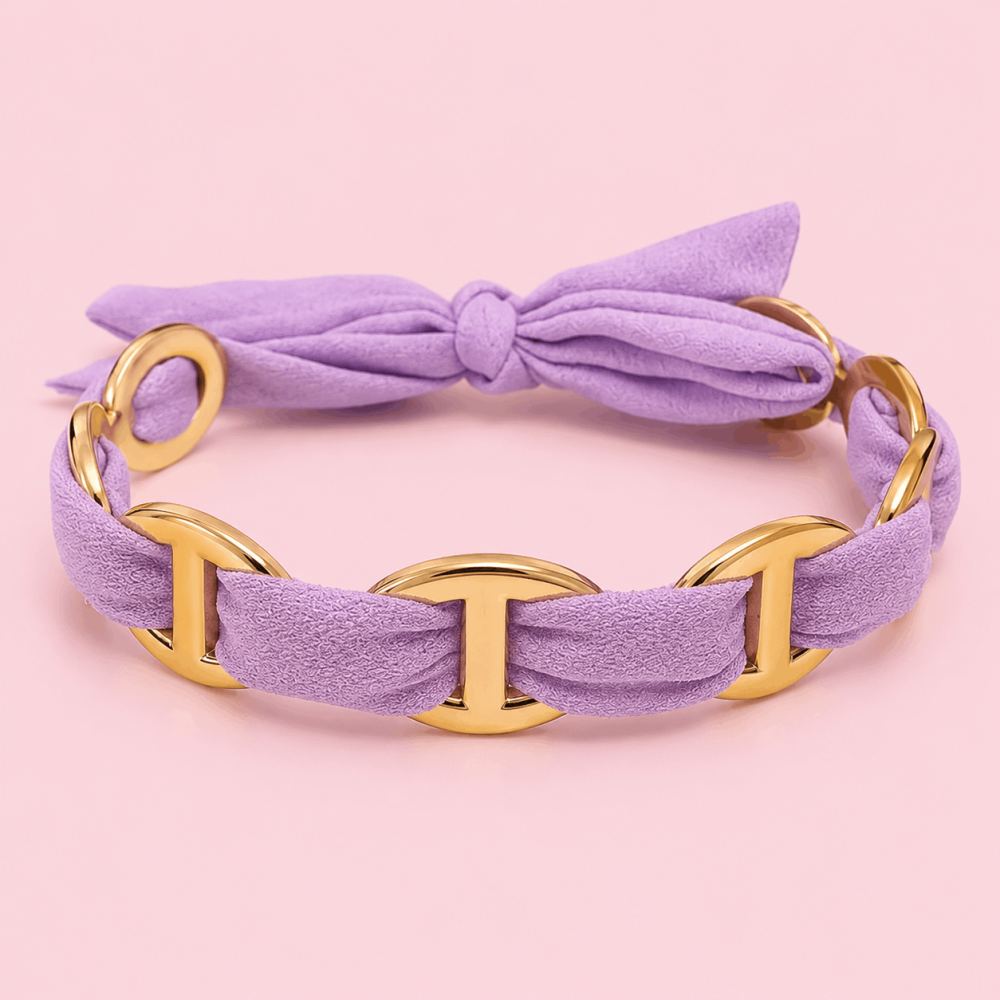 Bracelet tissu & maillons maille marine dorés – multicolore | Gaou Bijoux