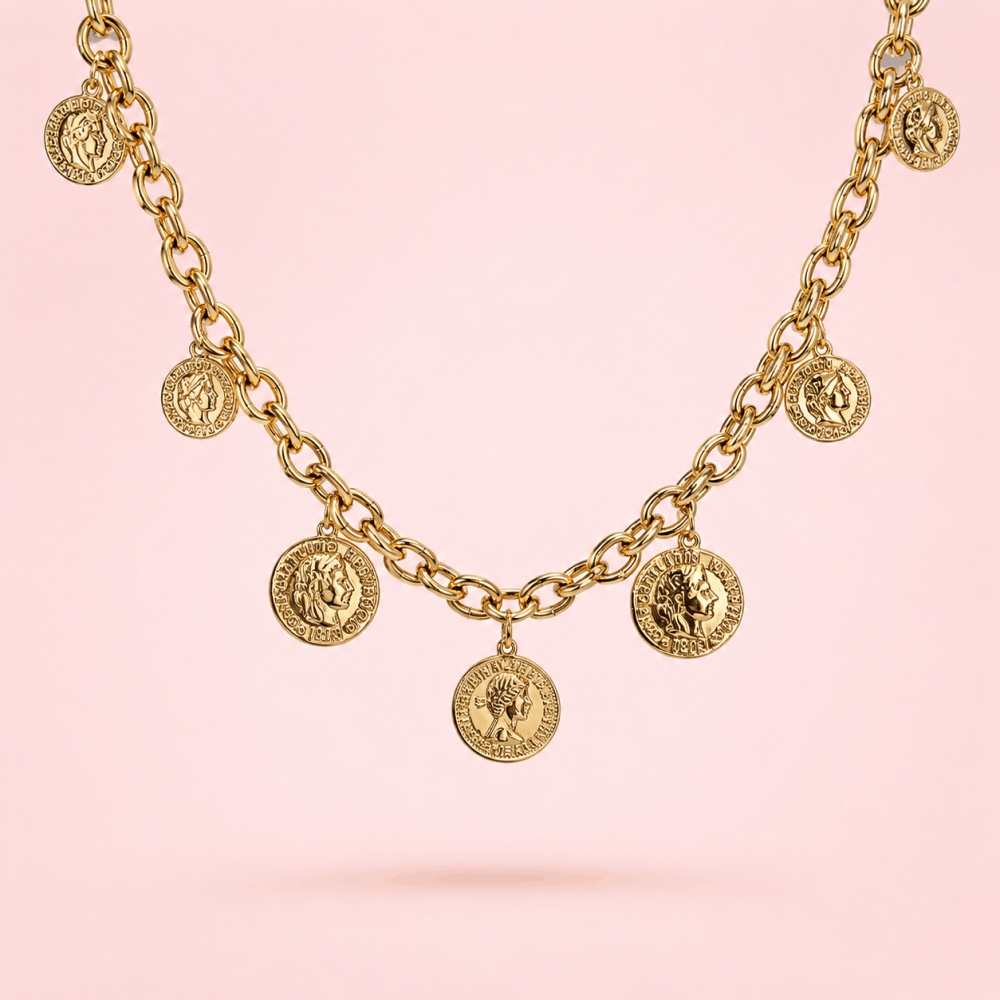 Collier Olympe à Médailles Dorées Acier Inoxydable | Gaou Bijoux