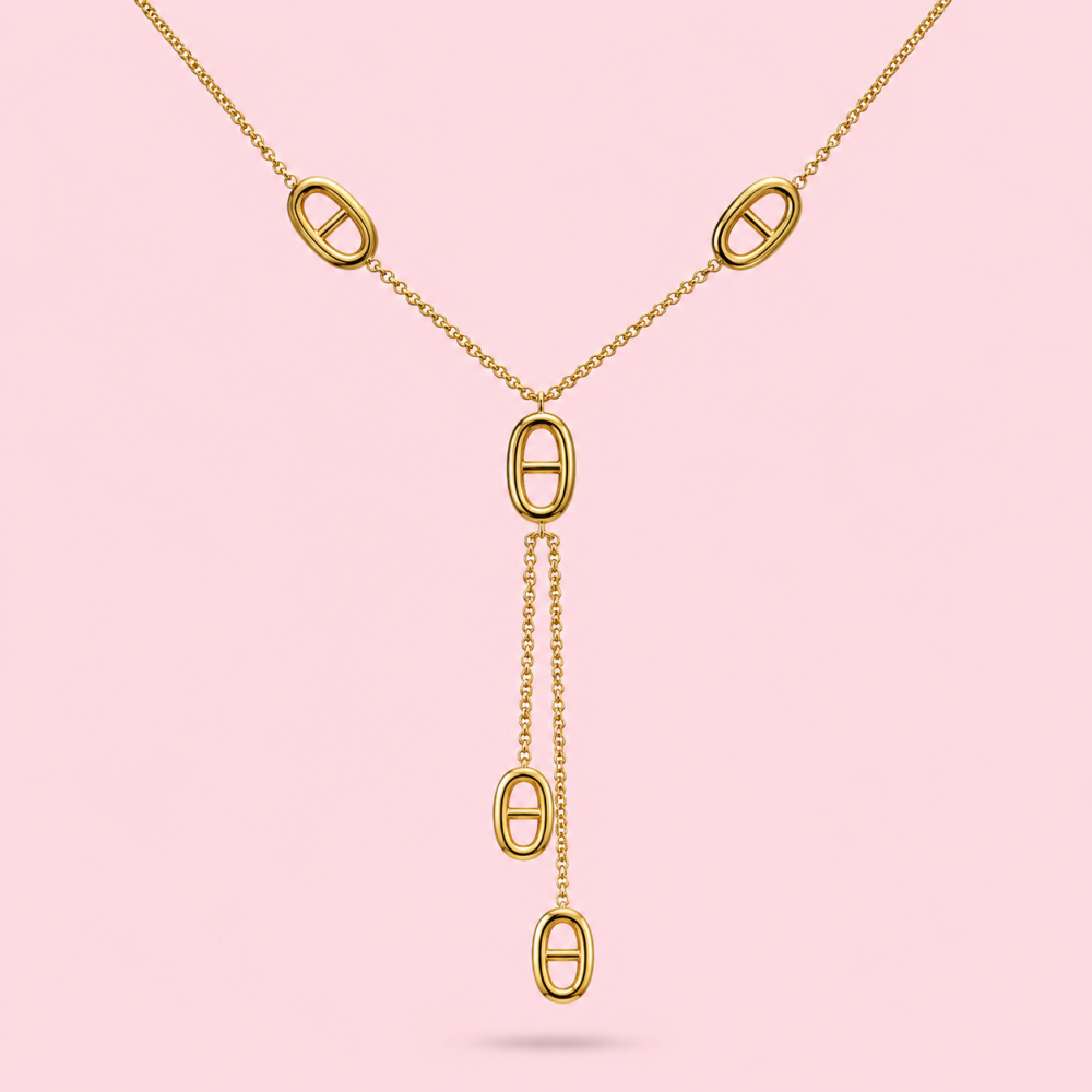 Collier Y Maille Marine Acier Inoxydable Doré | Gaou Bijoux
