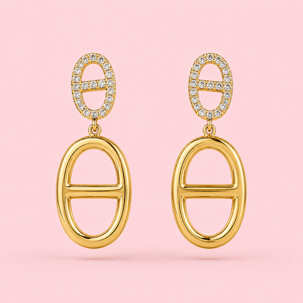 Boucles d’Oreilles Maille Marine Élégance Dorées | Gaou Bijoux