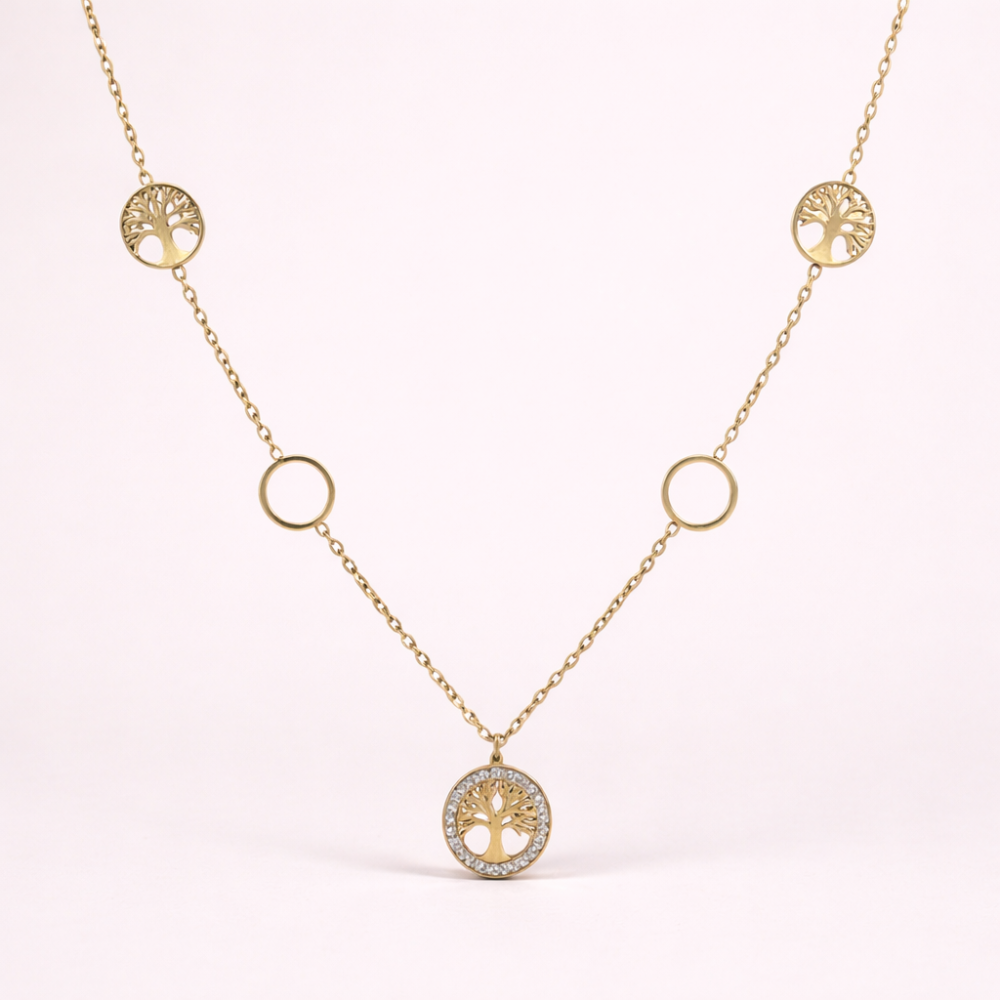 Collier long Arbre de Vie Éclat doré – bijou acier inoxydable | Gaou Bijoux