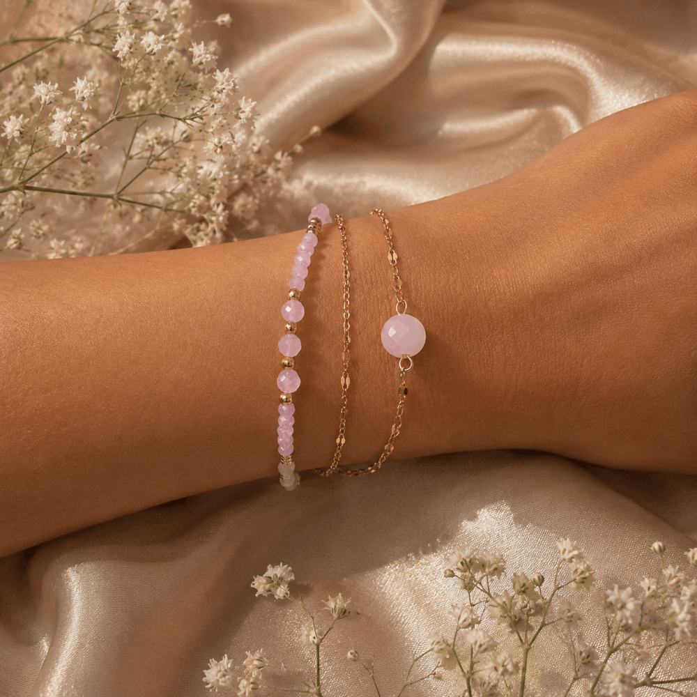 Bracelet Multirang Perles Acier Inoxydable Doré | Gaou Bijoux
