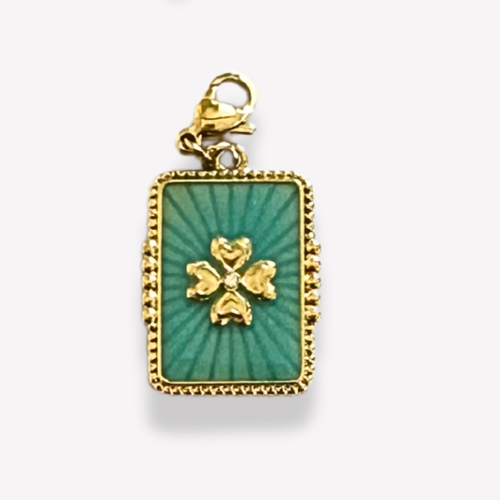 Charm Médaillon Trèfle Bleu  | Gaou Bijoux