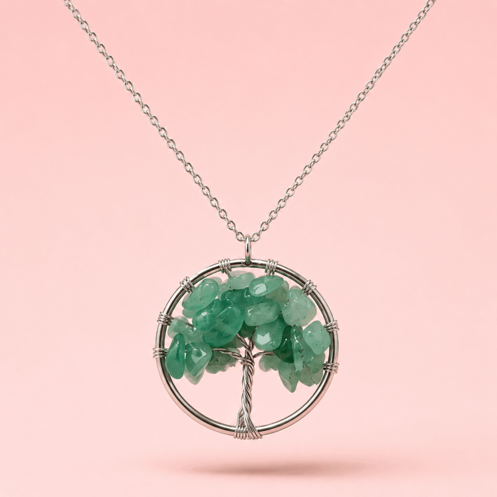 Collier Arbre de Vie Pierre Naturelle Acier Inoxydable | Gaou Bijoux