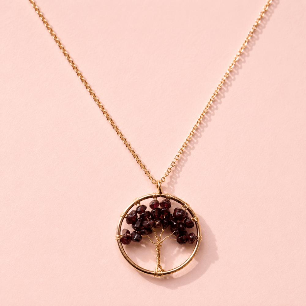 Collier Arbre de Vie Pierre Naturelle Acier Inoxydable | Gaou Bijoux