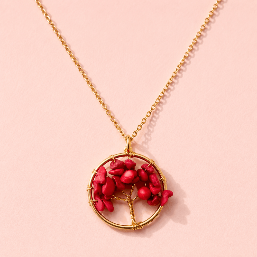 Collier Arbre de Vie Pierre Naturelle Acier Inoxydable | Gaou Bijoux