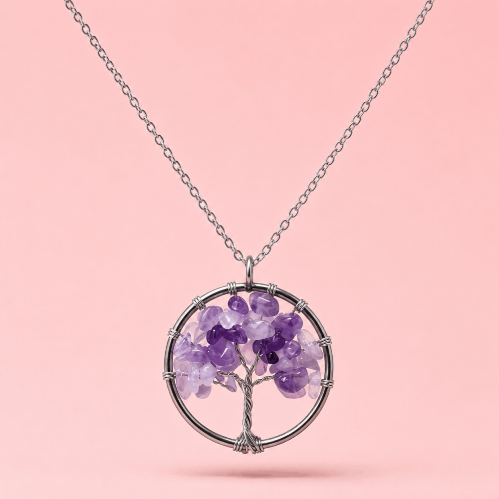 Collier Arbre de Vie Pierre Naturelle Acier Inoxydable | Gaou Bijoux