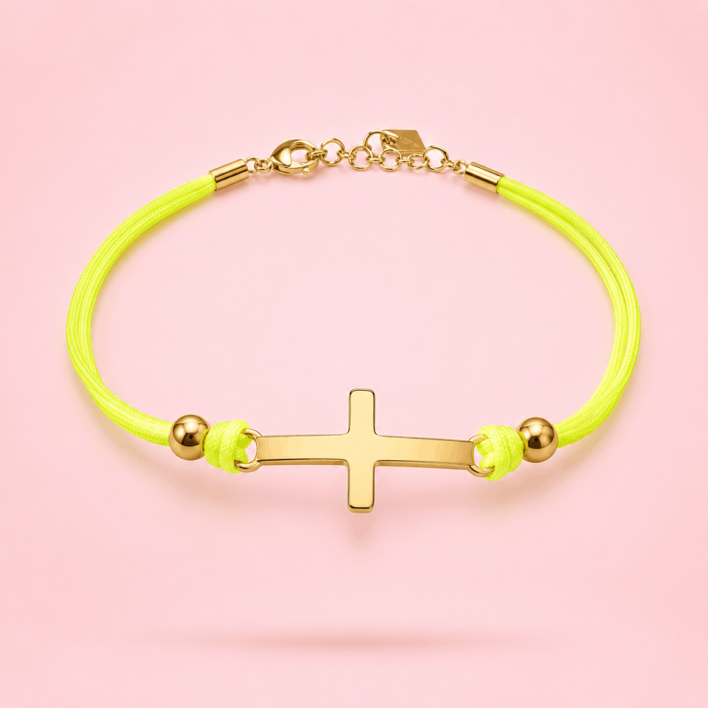 Bracelet Croix Doré sur Cordon – Gaou Bijoux