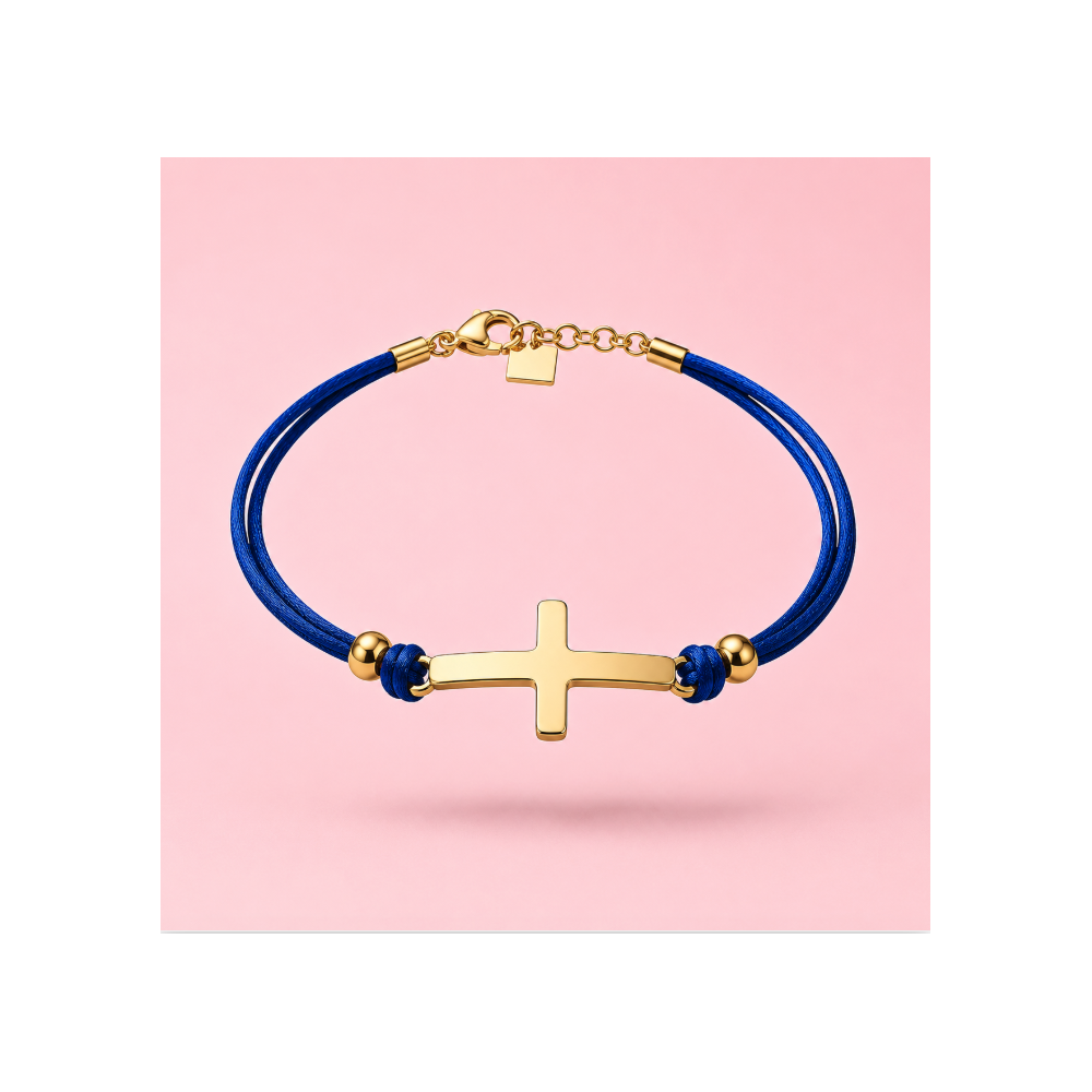 Bracelet Croix Doré sur Cordon – Gaou Bijoux