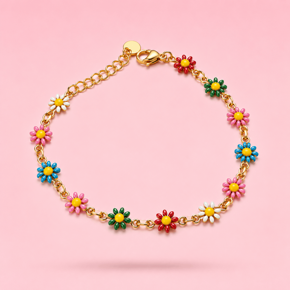 Parure Fleurs Colorées Acier Inoxydable | Gaou Bijoux