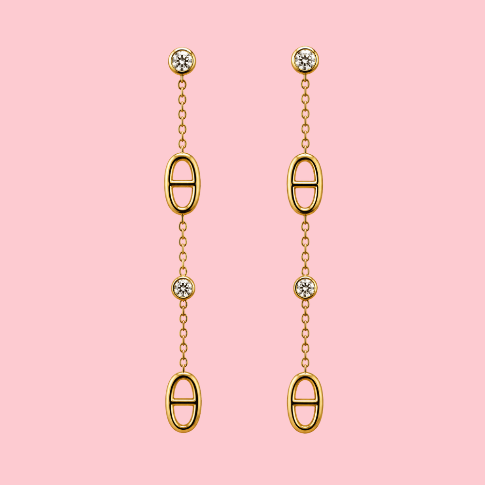 Boucles d’Oreilles Maille Marine Pendantes Acier Inoxydable | Gaou Bijoux