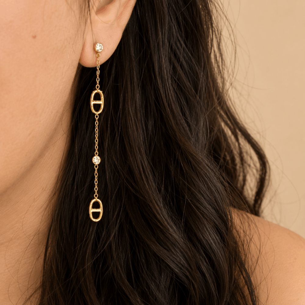 Boucles d’Oreilles Maille Marine Pendantes Acier Inoxydable | Gaou Bijoux