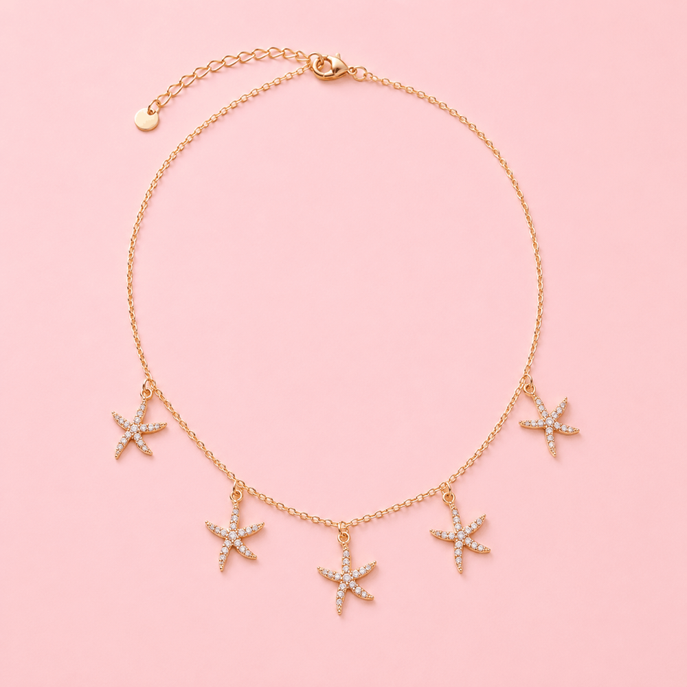 Collier Étoiles de Mer Scintillantes Acier Inoxydable | Gaou Bijoux