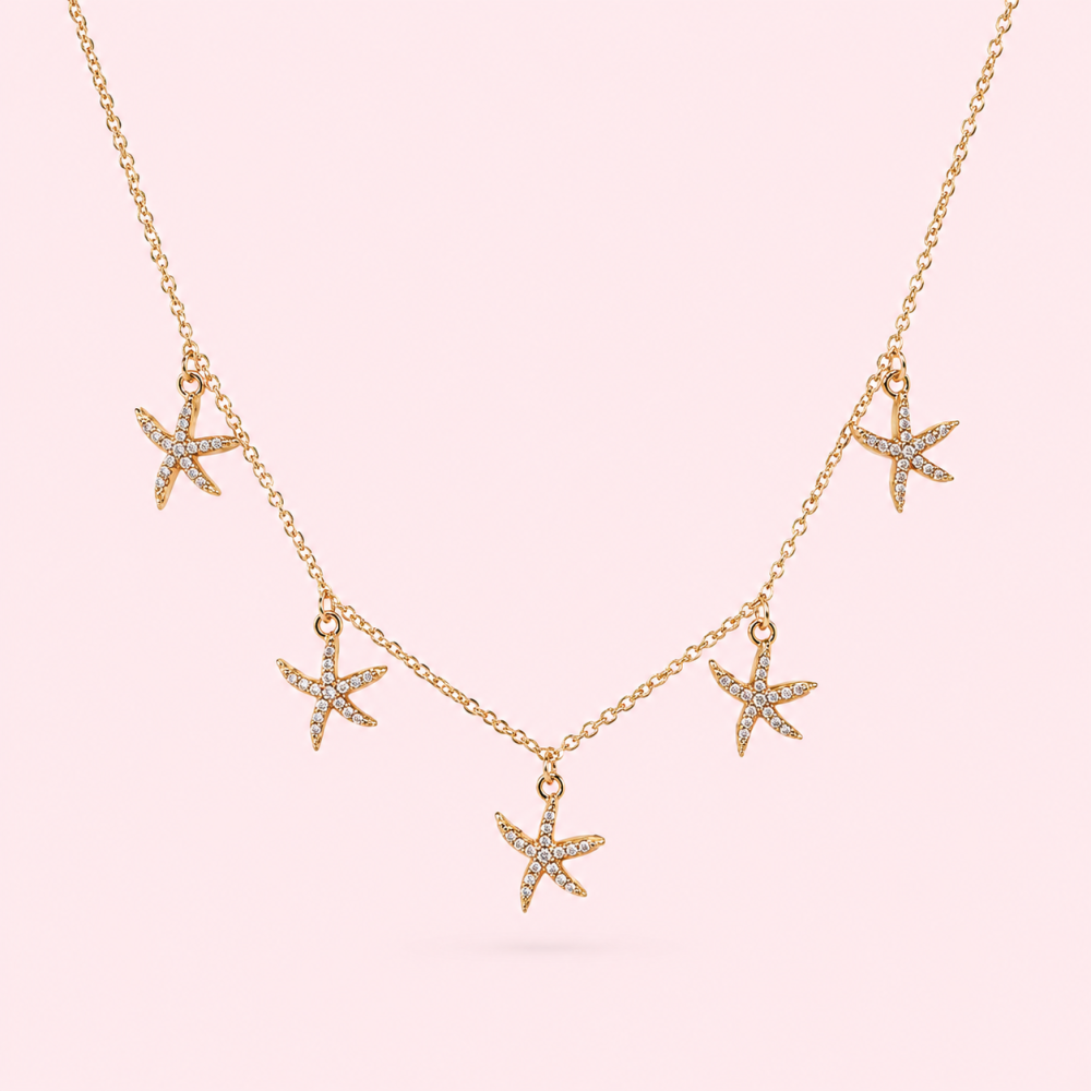 Collier Étoiles de Mer Scintillantes Acier Inoxydable | Gaou Bijoux