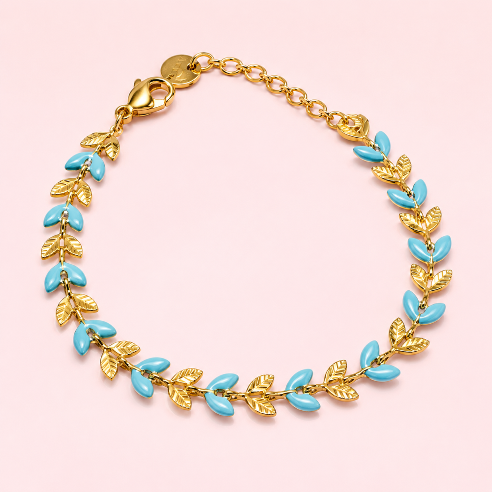 Bracelet Feuillage Émaillé Acier Inoxydable | Gaou Bijoux