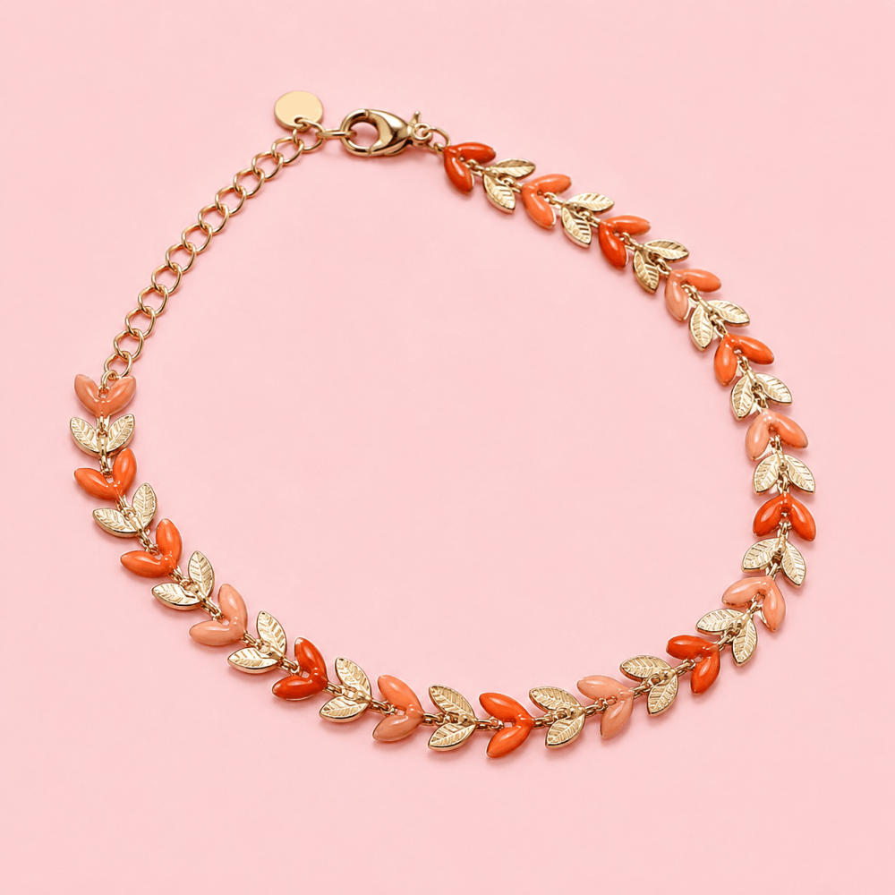 Bracelet Feuillage Émaillé Acier Inoxydable | Gaou Bijoux