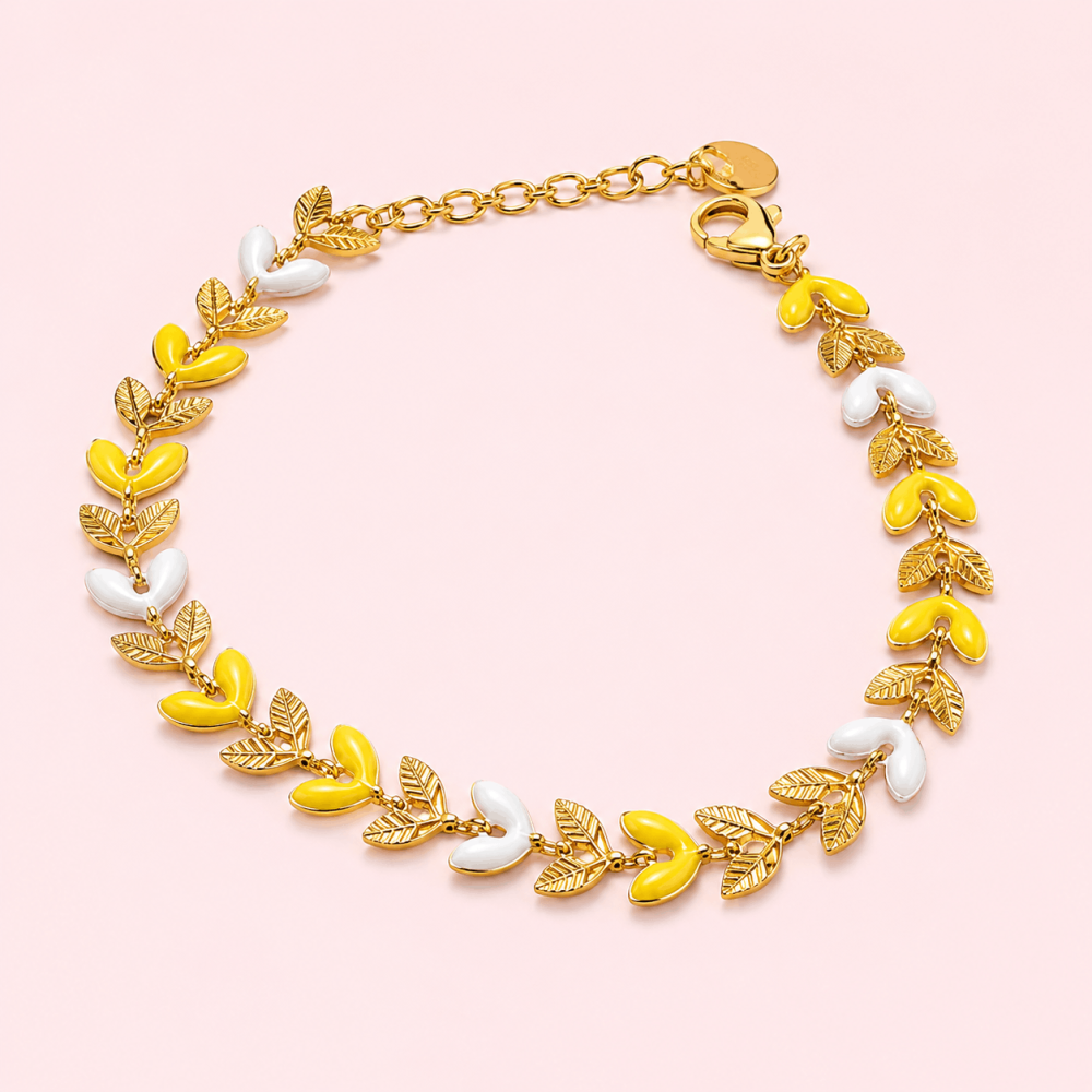 Bracelet Feuillage Émaillé Acier Inoxydable | Gaou Bijoux