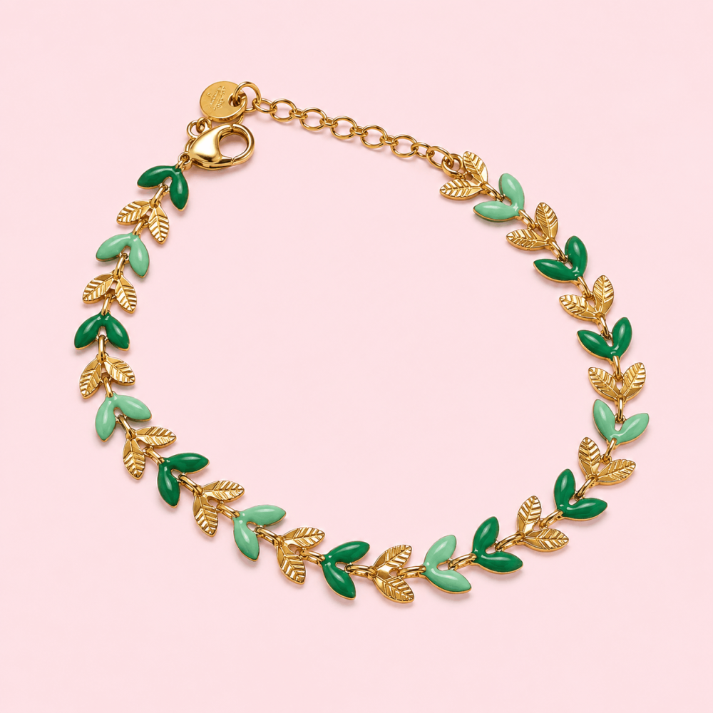 Bracelet Feuillage Émaillé Acier Inoxydable | Gaou Bijoux