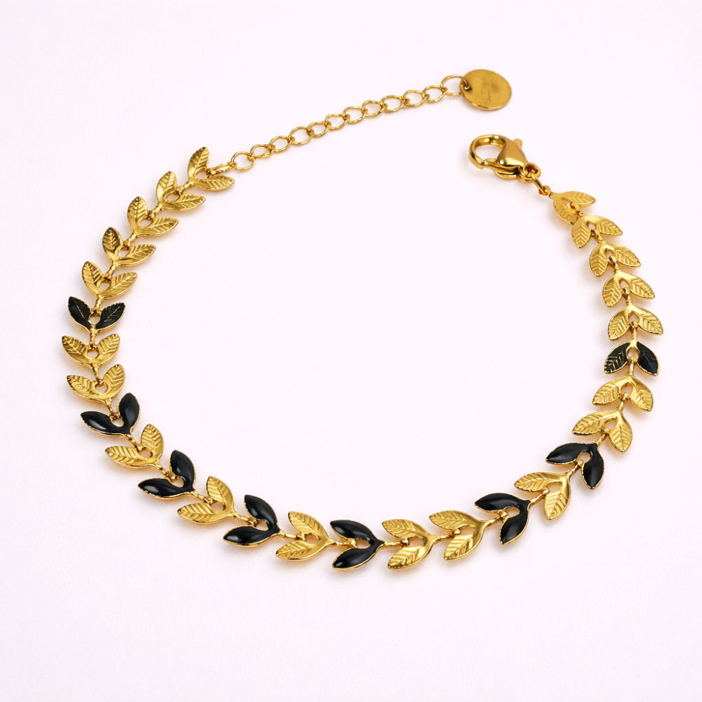 Bracelet Feuillage Émaillé Acier Inoxydable | Gaou Bijoux