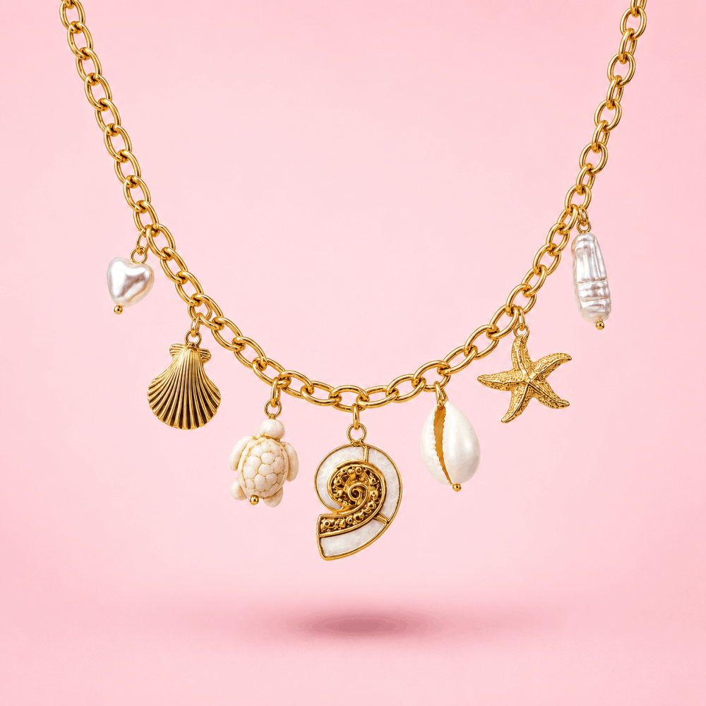 Collier Charms Trésors Marins acier inoxydable | Gaou Bijoux