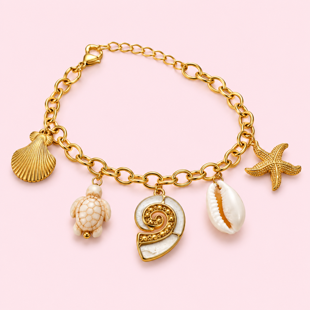 Bracelet Charms Trésors Marins acier inoxydable | Gaou Bijoux