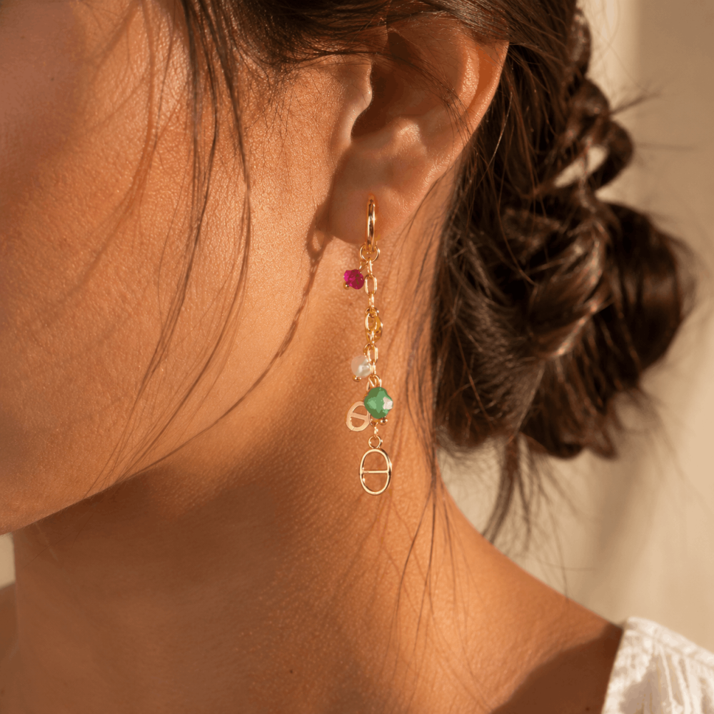 Boucles d'Oreilles Maille Marine Colorées | Gaou Bijoux