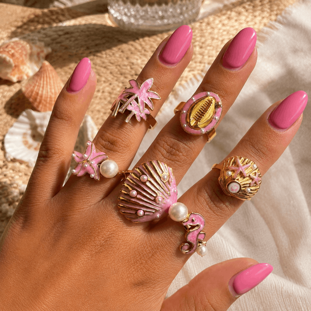 Bague Hippocampe Rose Réglable | Gaou Bijoux