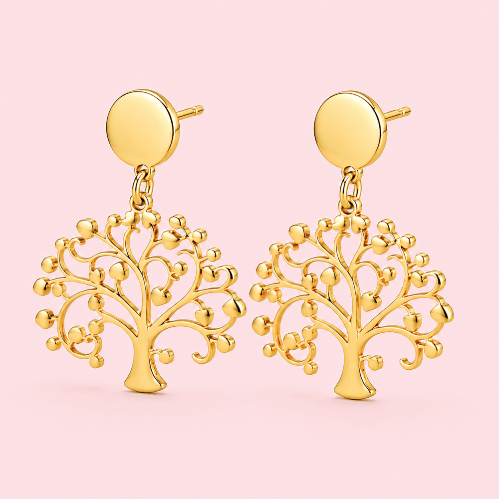 Boucles d'oreilles Arbre de Vie acier inoxydable | Gaou Bijoux