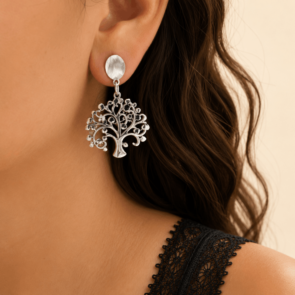 Boucles d'oreilles Arbre de Vie acier inoxydable | Gaou Bijoux