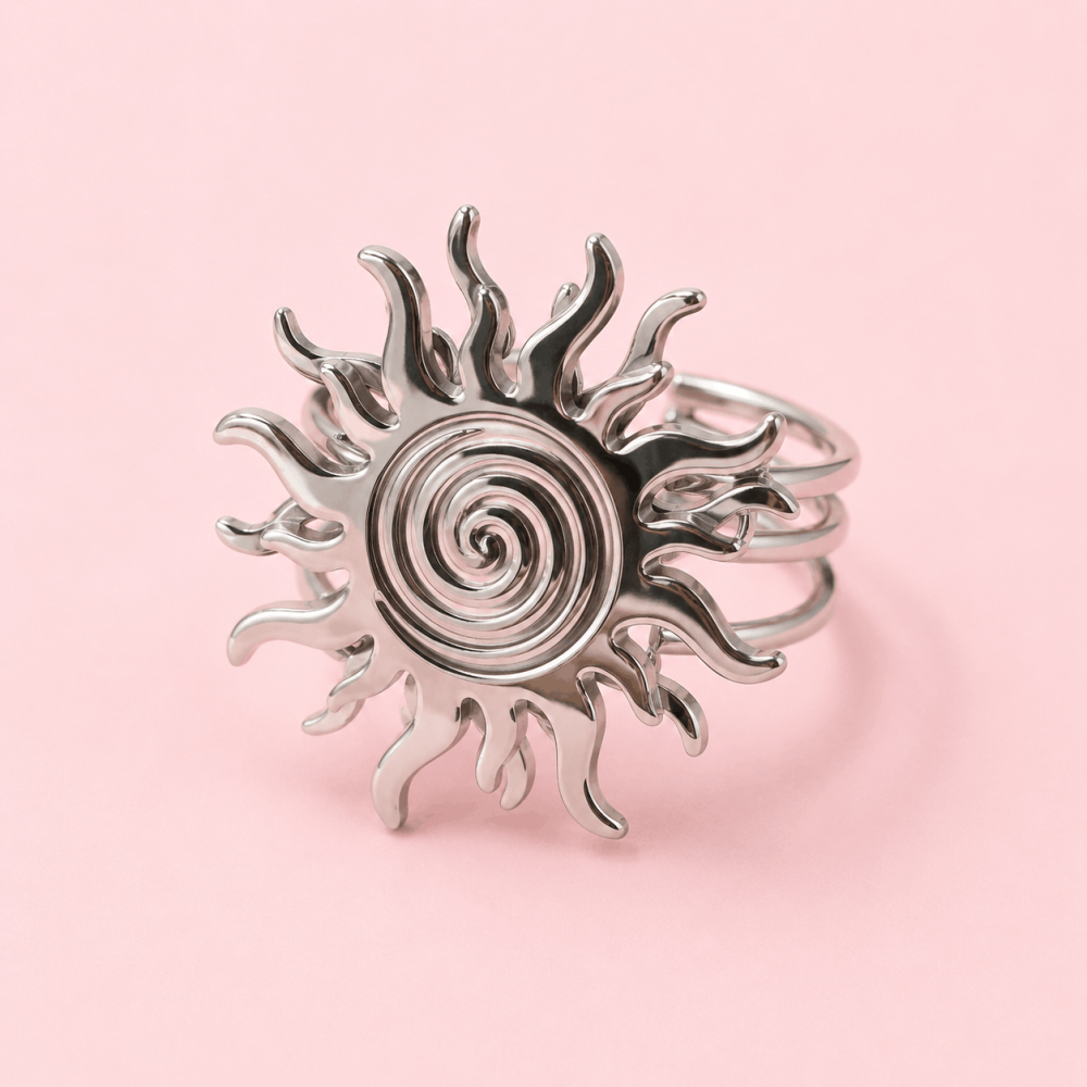 Bague Soleil Antistress en acier inoxydable | Gaou Bijoux