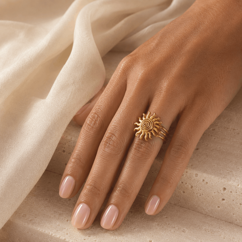 Bague Soleil Antistress en acier inoxydable | Gaou Bijoux
