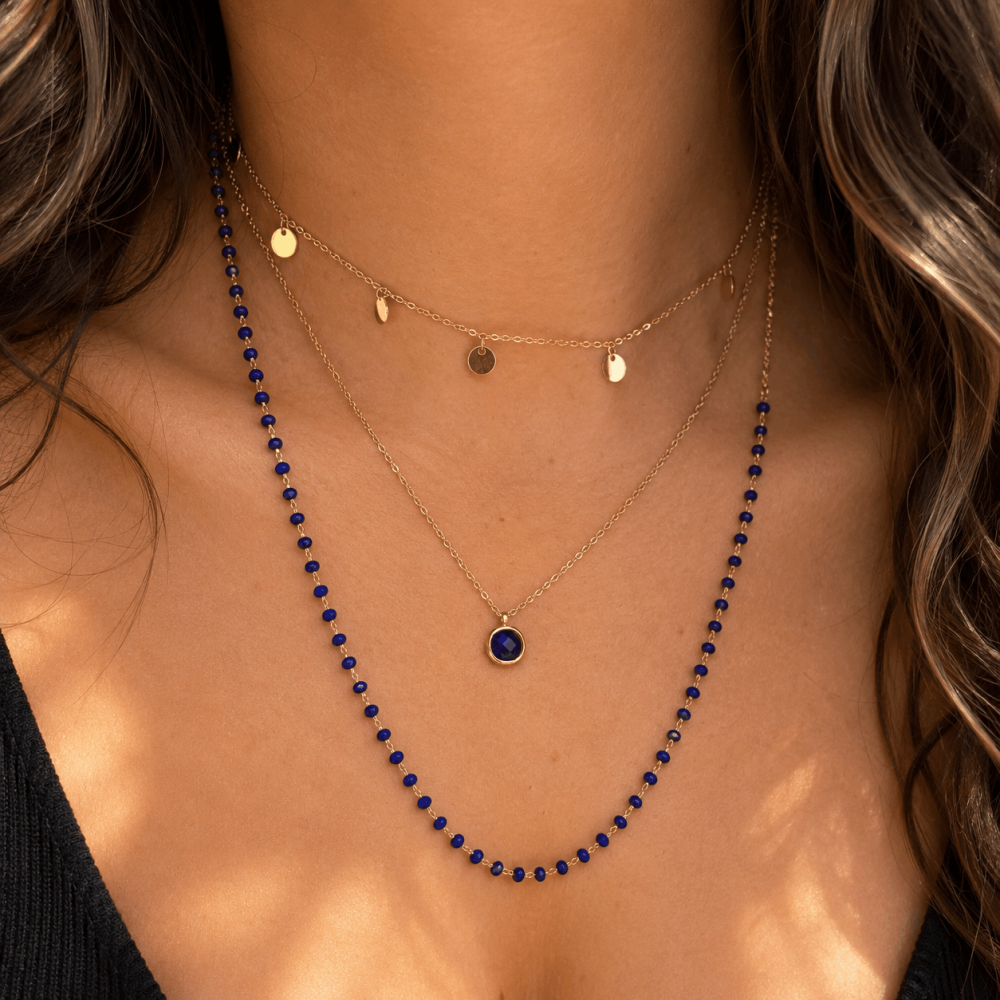 Collier Multirangs Perles & Médaillons en acier inoxydable | Gaou Bijoux