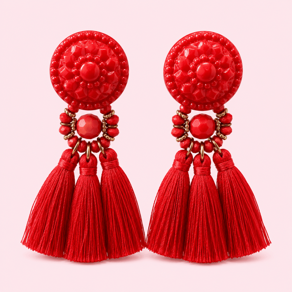Boucles d'Oreilles Pompons Bohème | Gaou Bijoux