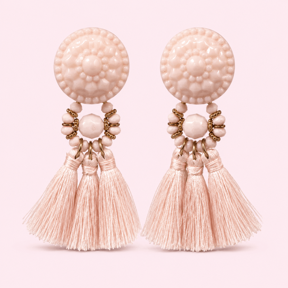 Boucles d'Oreilles Pompons Bohème | Gaou Bijoux
