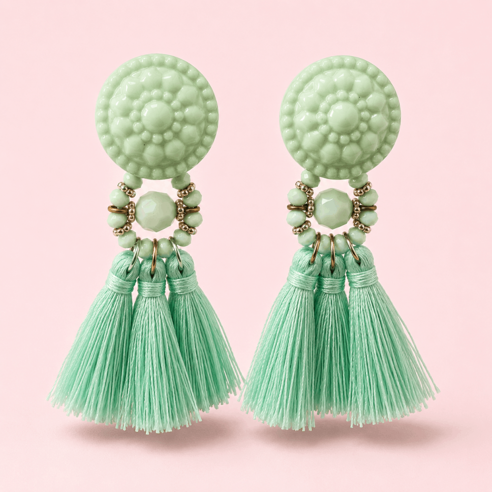 Boucles d'Oreilles Pompons Bohème | Gaou Bijoux